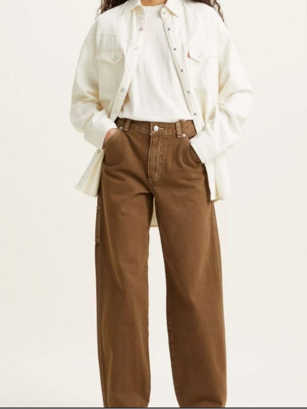 Levi's Dad Utility Straight Leg 100% Cotton Jeans in Brown